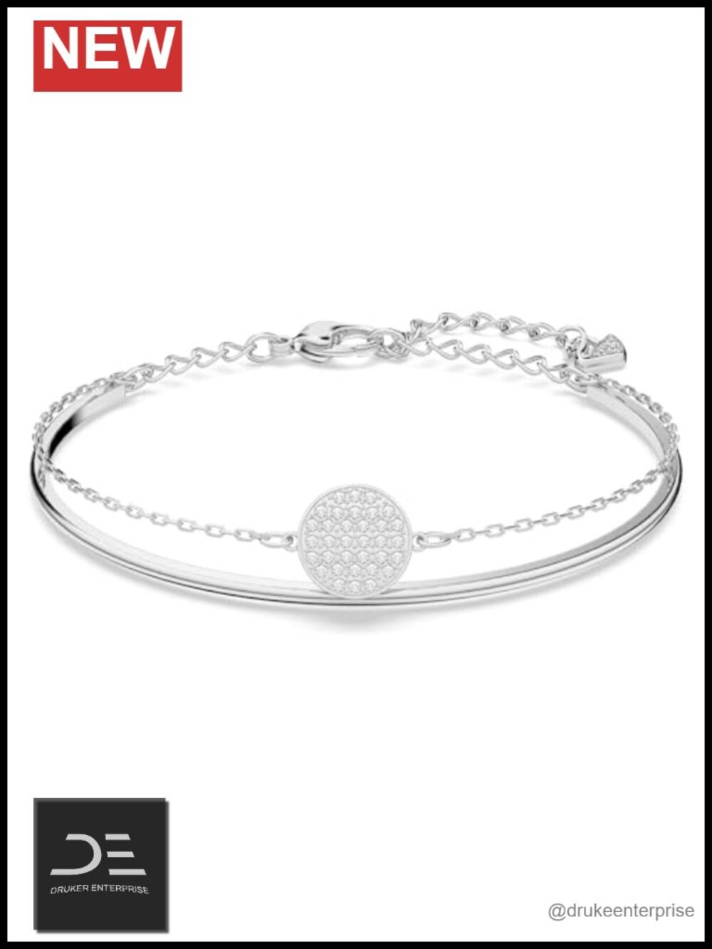 Swarovski Sublima Rhodium Finish Crystal Bangle Bracelet